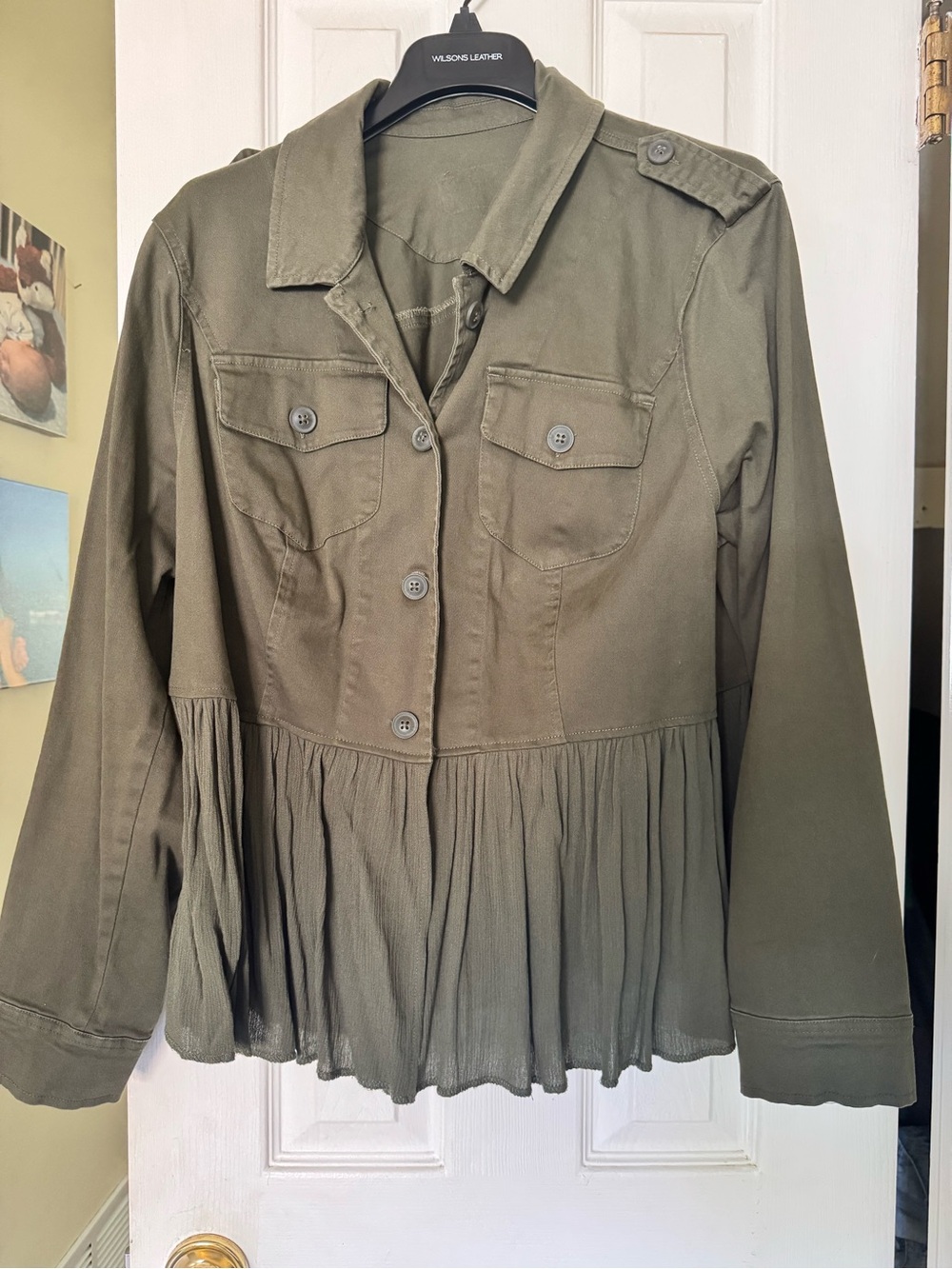 Torrid Olive Green Peplum Military Jacket